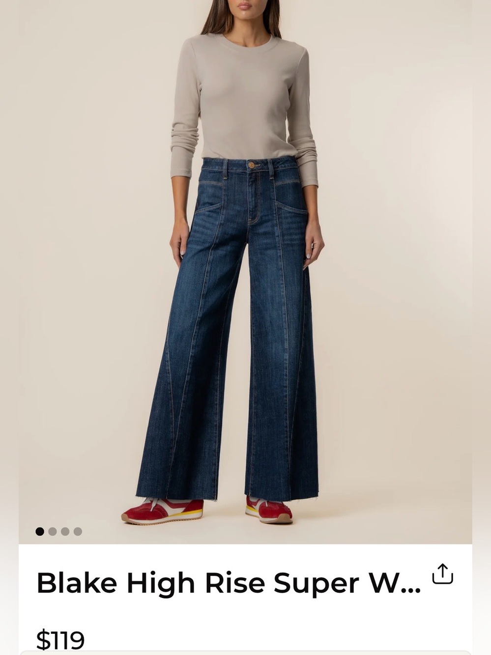 NWT KUT Blake Wide Leg denim jeans sz 8